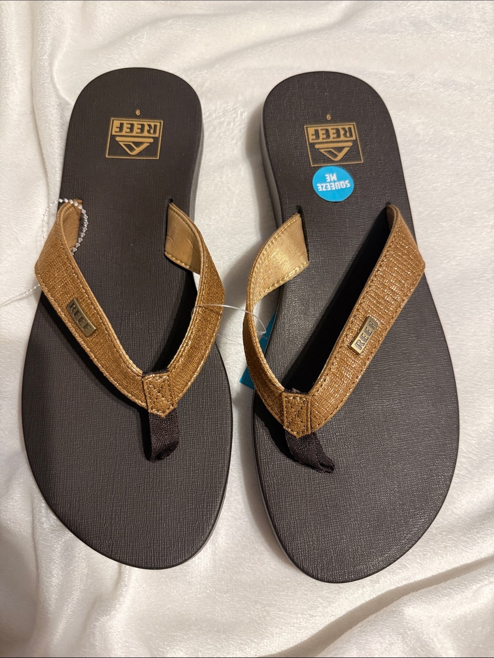 Reef Bronze Metallic Thong Sandals with Black Footbed - Picture 2 of 3